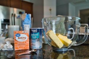 baking soda and salt in kitchen