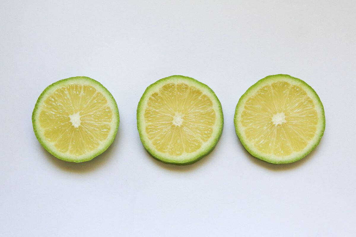 three sliced lemon